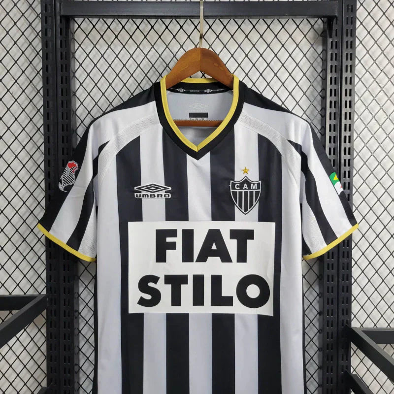 Camisa Atlético Mineiro Home Retrô 2003 Preta e Branca - Umbro
