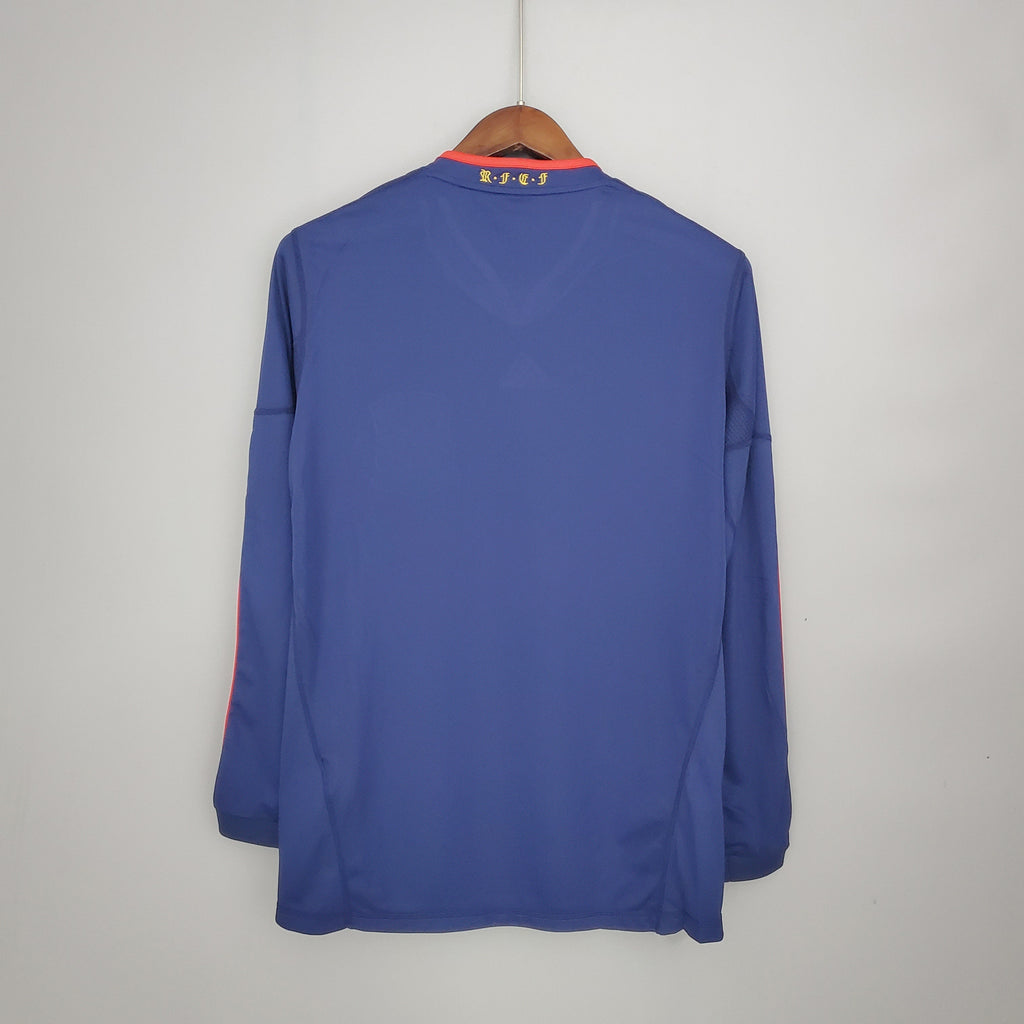 Camisa Manga Longa Seleção Espanha II 2010 Adidas - Azul