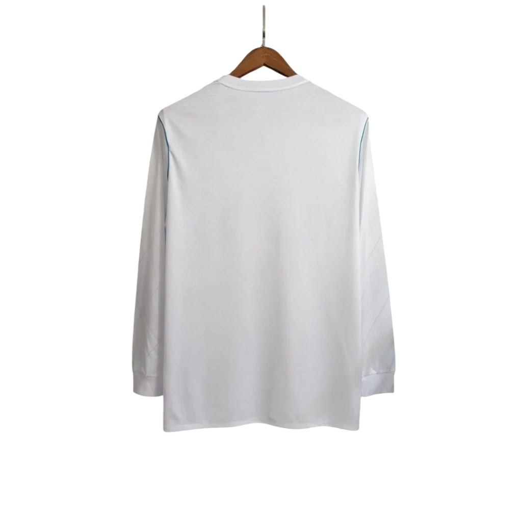 Camisa Retrô Real Madrid I Home Adidas 2017/18  Manga Longa Masculino Branco