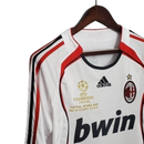 Camisa Retrô Milan II Away 2006/07 Manga Longa Masculino Branco