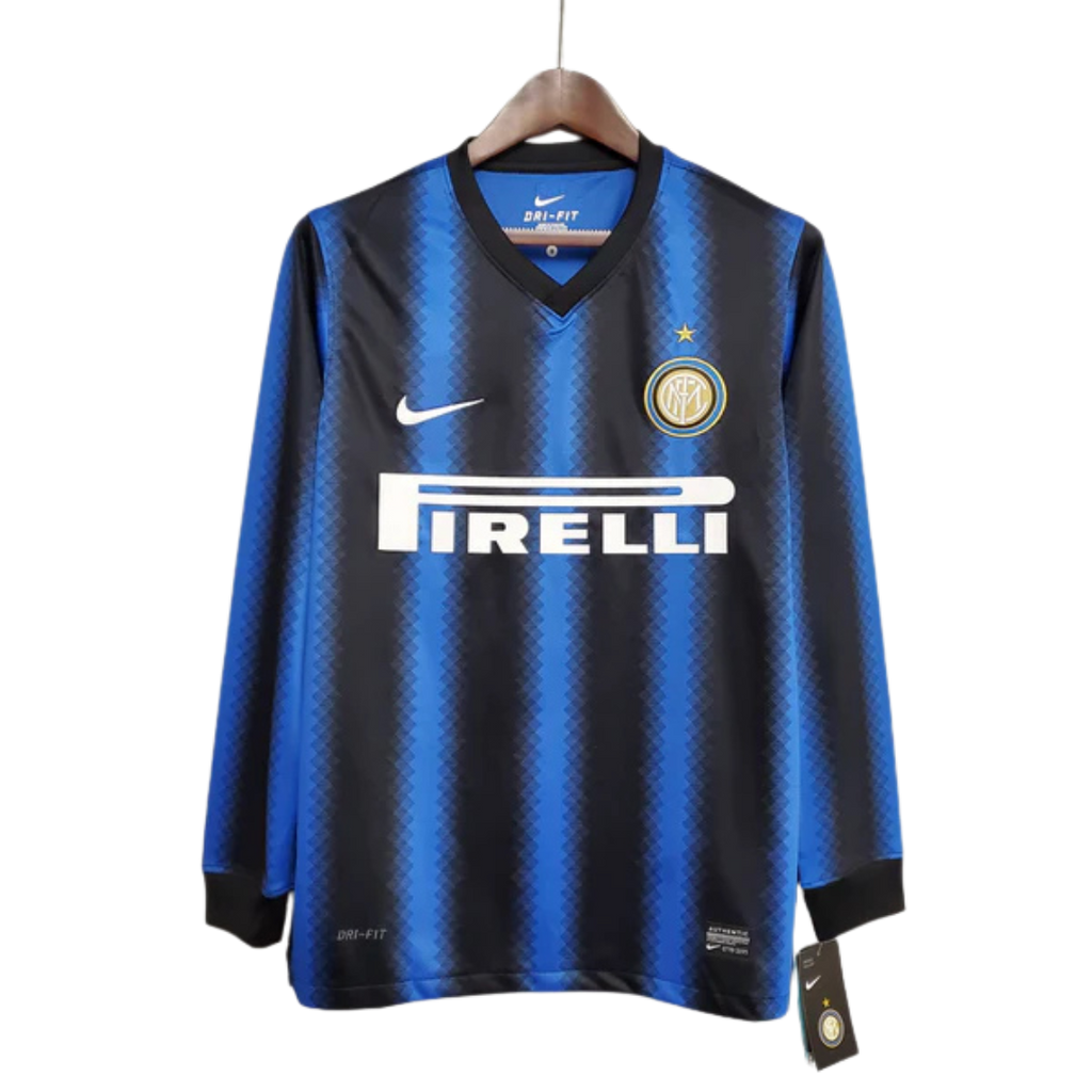 Camisa Manga Longa Inter de Milão I 10/11 Nike - Azul e Preto