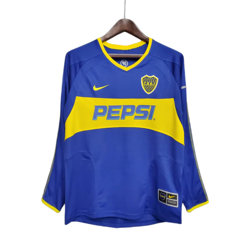 Camisa Manga Longa Boca Juniors 03/04 Nike - Azul e Amarelo