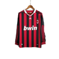 Camisa Retrô Milan I Adidas 2009/10  Manga Longa Vermelho e Preto