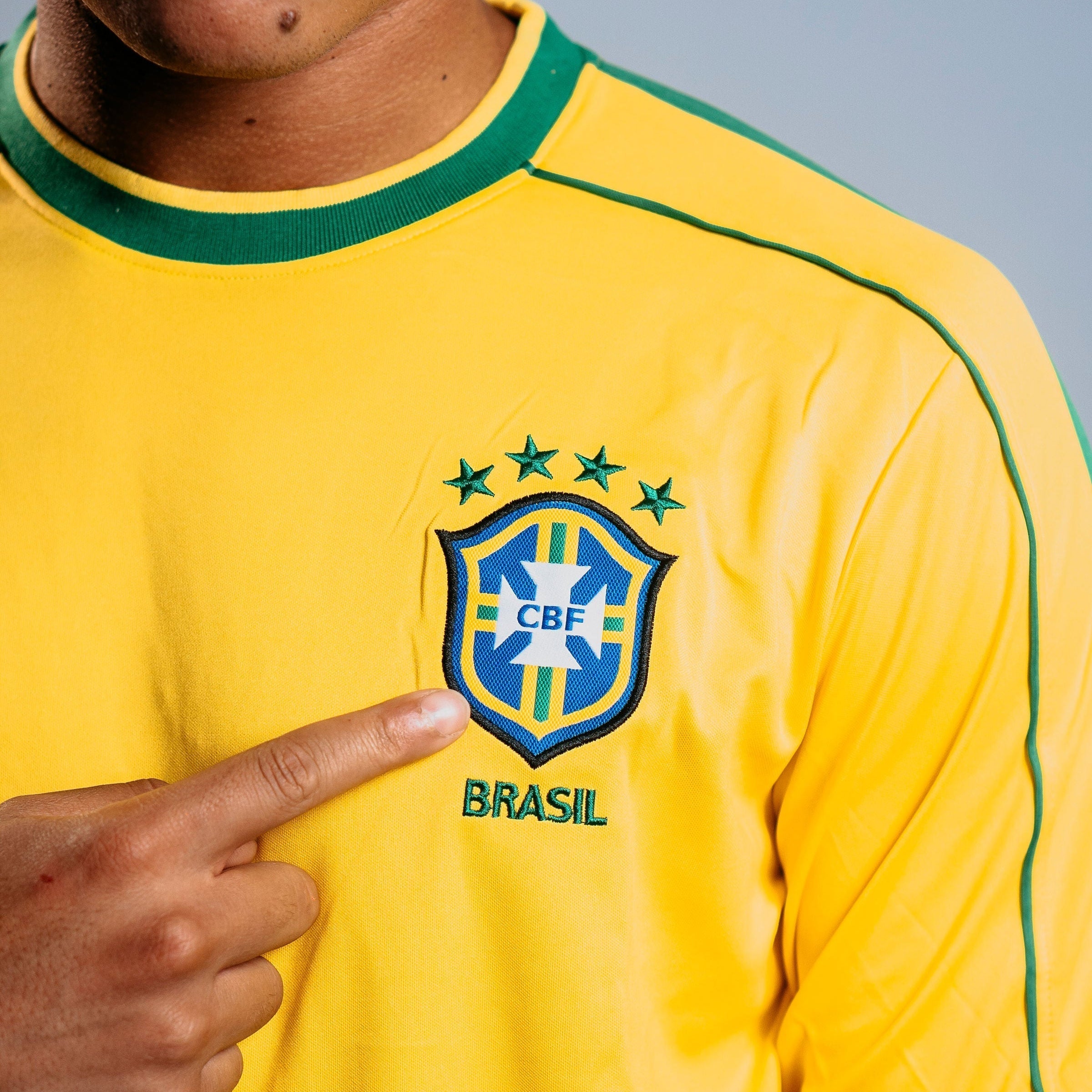 Camisa Retrô Seleção Brasil Manga Longa 1998/98 Home