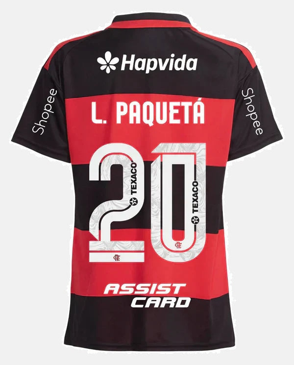 Camisa Flamengo I 2026 L. Paquetá N° 20