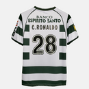 Camisa Retrô Sporting Portugal Home Reebok 2002/03 Masculino Verde e Branco